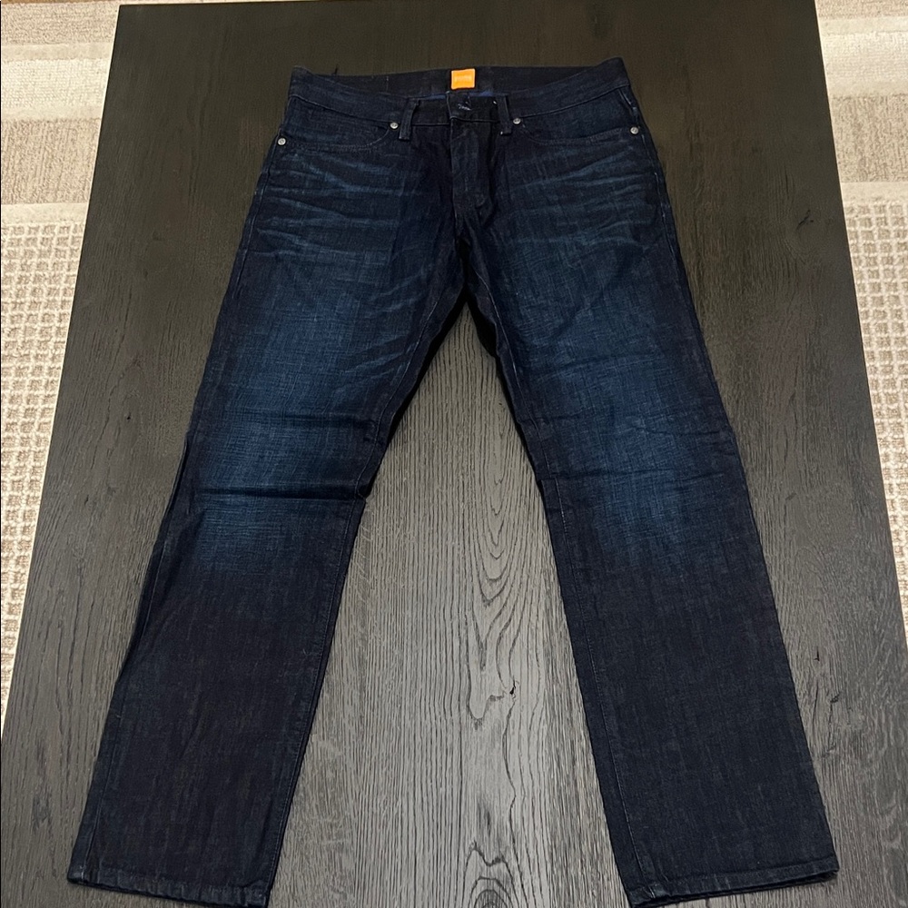 Boss Men's Deep Indigo Straight Jeans